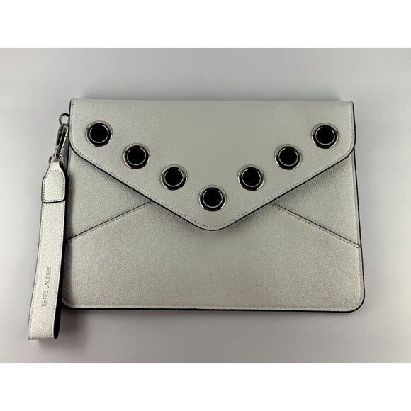 Estee Lauder White Grommet Wristlet Clutch Bag - Picture 1 of 4